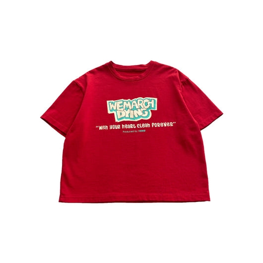 Blusa Infantil Roja Manga Corta Holgada para Verano - Image 5