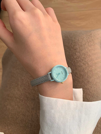 Reloj de Pulsera Minimalista Gris Azul para Mujer con Esfera Pequeña - Image 11