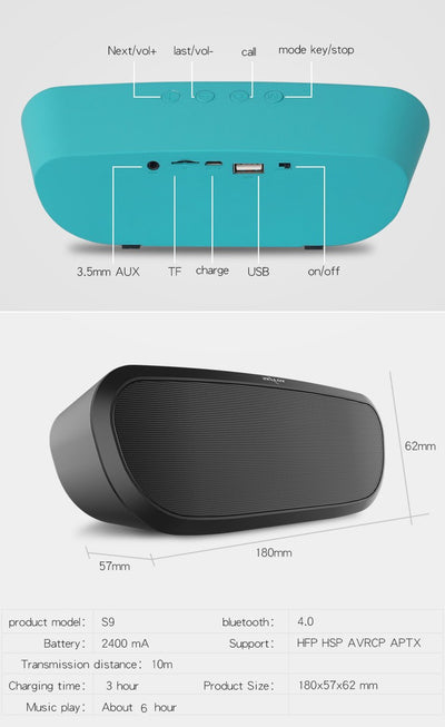 Parlante Bluetooth Portátil S9 con Sonido Bass Potente - Image 4