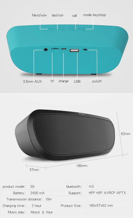Parlante Bluetooth Portátil S9 con Sonido Bass Potente - Image 4