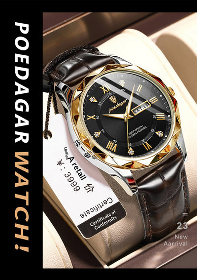 Reloj para Hombre con Correa de Cuero y Movimiento de Cuarzo - Image 13