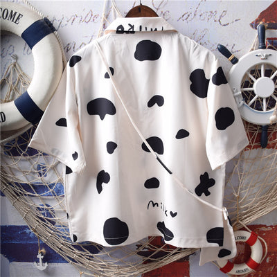 Blusa Infantil Estampado Vaca Adorable con Cuello y Bolsa Incluida - Image 2
