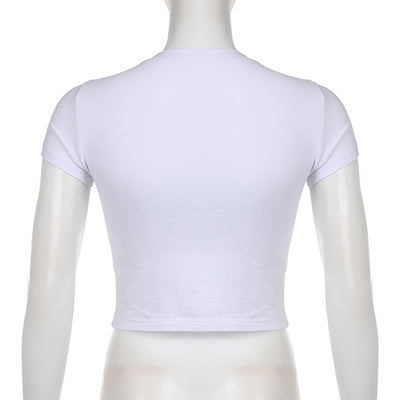 Playera Estampada Graffiti Stars Cuello Redondo Ajustada para Mujer - Image 4