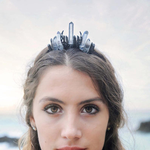 Diadema de Cristal Natural Hecha a Mano