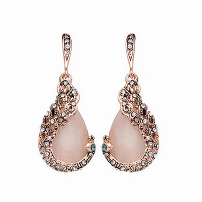 Conjunto de Collar y Aretes Retro Gota de Agua con Diamantes - Image 3