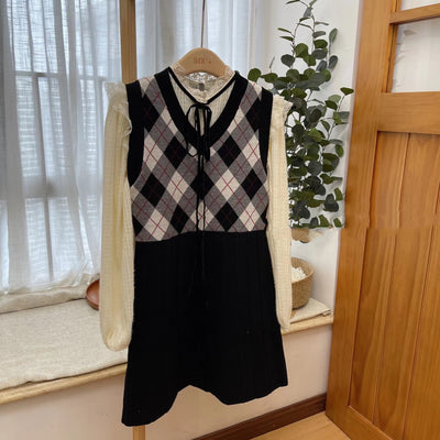 Vestido Tejido Cuadros Otoño con Acabado Suave - Image 10