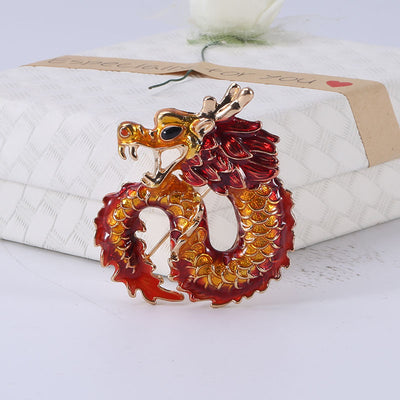 Broche Dragón Zodiacal con Baño de Aleación Dorada - Image 4