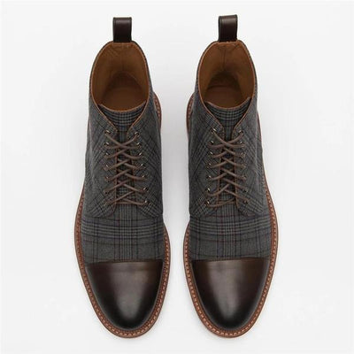 Botas Casuales para Hombre con Diseño Cuadriculado y Cordones - Image 10
