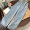 Jeans Rectos de Talle Alto Lavado para Mujer