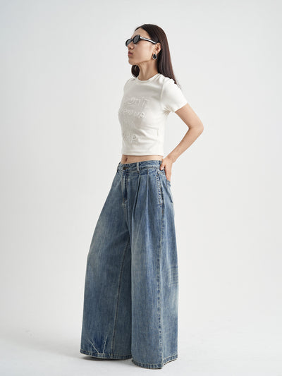 Jeans Holgados Desteñidos Cintura Alta para Mujer - Image 12