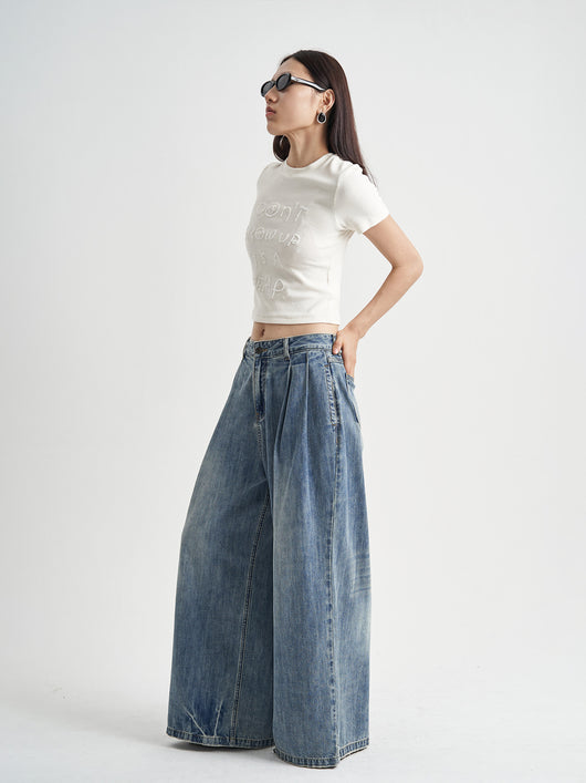Jeans Holgados Desteñidos Cintura Alta para Mujer - Image 12