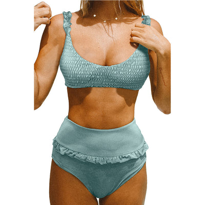 Traje de Baño Tejido Hoja de Loto con Abertura Dividida - Image 11