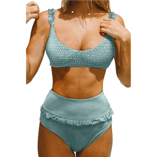 Traje de Baño Tejido Hoja de Loto con Abertura Dividida - Image 11