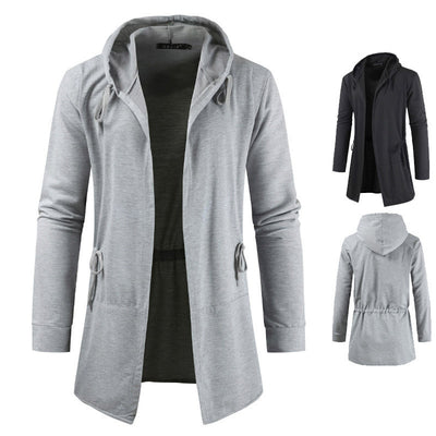 Suéter Cardigan Hoodie Coreano de Largo Medio para Hombre - Image 4