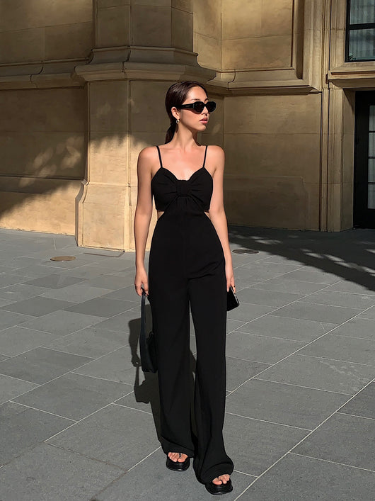 Jumpsuit de Escote V y Cintura Alta con Piernas Anchas - Image 11