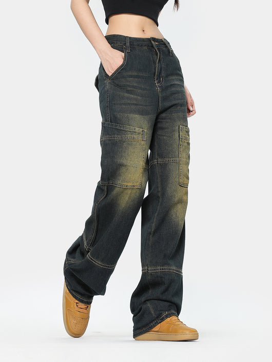 Pantalones Vaqueros de Pierna Ancha Estilo Retro Americano - Image 7