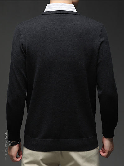 Suéter Casual Bicolor de Manga Larga para Hombre - Image 15