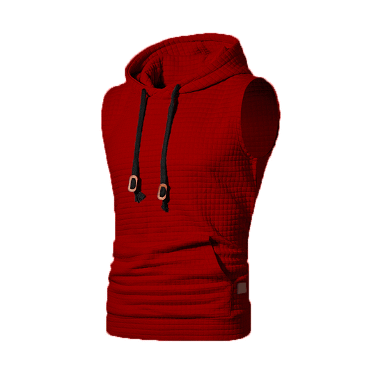 Sudadera sin Mangas Jacquard Tejida de Color Sólido para Hombre - Image 13