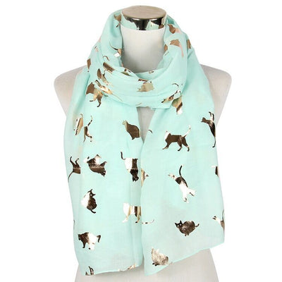 Pañuelo de Poliéster Estampado con Felino Dorado - Image 6