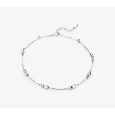 Pulsera Tobillera Plata 925 con Baño de Oro Blanco y Perlas Redondas - Image 10