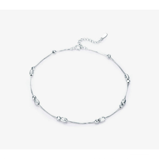 Pulsera Tobillera Plata 925 con Baño de Oro Blanco y Perlas Redondas - Image 10