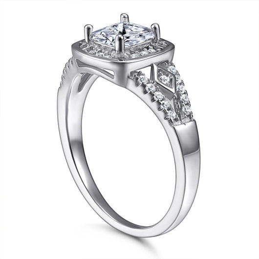 Anillo de Diamante Cuadrado con Circonia - Image 3