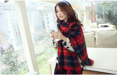 Chal Escocés Cálido para Otoño e Invierno con Borlas - Tamaño Grande - Image 6