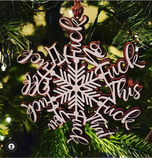 Adorno Navideño Colgante Forma de Copo de Nieve con Letras - Image 2