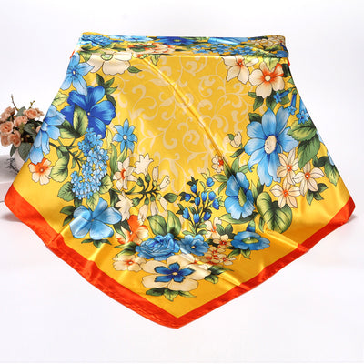 Pañuelo Floral de Seda Artificial 90cm - Primavera y Otoño - Image 7
