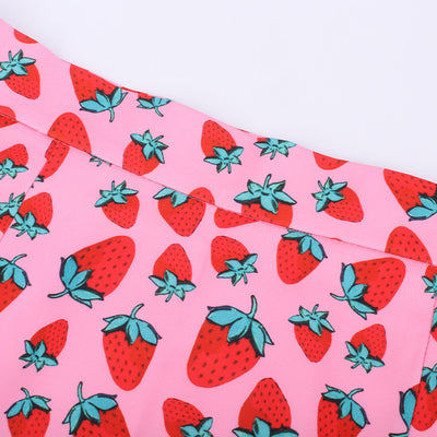 Falda Corta Cintura Alta con Estampado de Cerezas y Abertura Lateral - Image 13