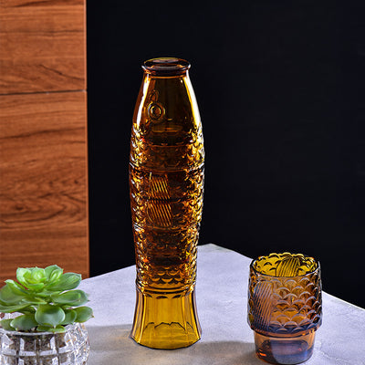 Vasos Apilables de Vidrio con Diseño Koi