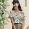 Blusa Corta de Verano con Tirantes en Gasa Ligera