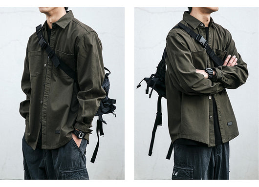 Chaqueta Casual Holgada con Bolsillos - Estilo Coreano para Hombres Jóvenes - Image 14
