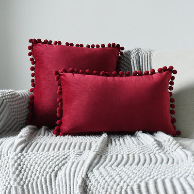 Funda de Almohada Terciopelo con Bolas de Pelaje - Image 11
