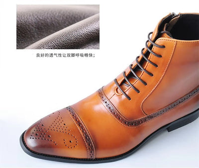 Botas Altas de Cuero para Hombre Talla Grande - Estilo Casual Tallado - Image 8