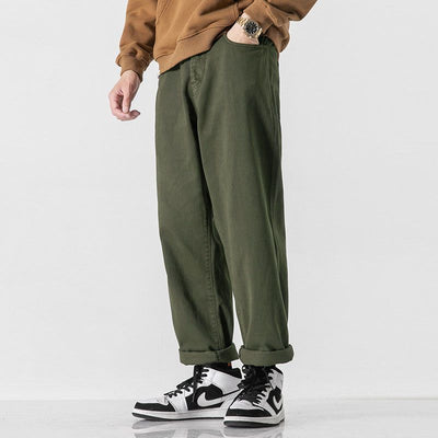 Pantalones Rectos Holgados de Color Sólido Estilo Retro - Image 6