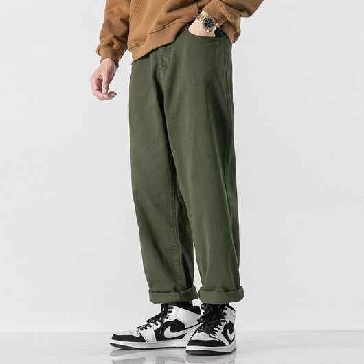 Pantalones Rectos Holgados de Color Sólido Estilo Retro - Image 6