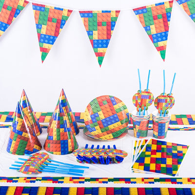 Decoración de Bloques de Construcción para Fiestas de Cumpleaños