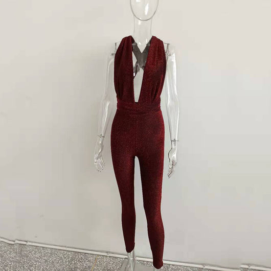 Enterizo de Seda Brillante con Tirantes Sexy - Image 29