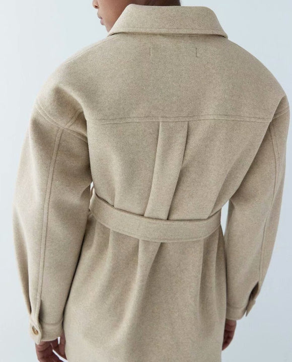 Chaqueta Camisera Tricolor con Cinturón