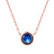 Necklace for Women Simple Estilo Cubic Zirconia Pendant Necklace Rose Dorado Color Fashion Jewelry Birthday Gift Azul