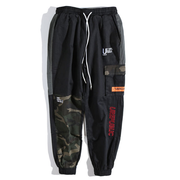 Pantalones Cargo Sueltos Camuflados con Bordado para Hombre