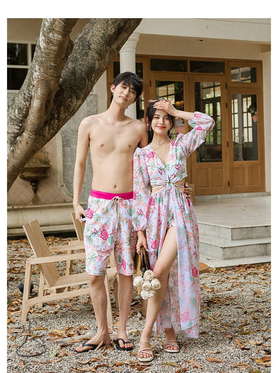 Traje de Baño Enterizo Protección Solar con Estampado Retro y Manga Larga - Image 13