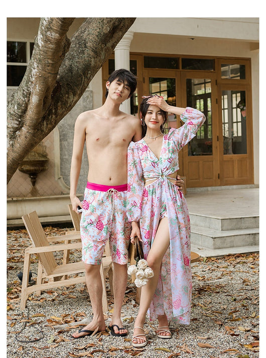 Traje de Baño Enterizo Protección Solar con Estampado Retro y Manga Larga - Image 13