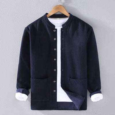 Chaqueta Casual Hombre Algodón Lino Grueso Corte Relajado - Image 6