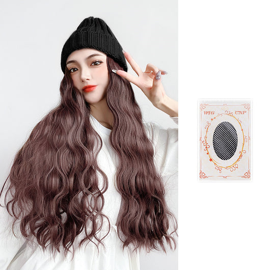 Gorro Tejido Integrado con Peluca de Cabello Rizado Efecto Agua - Image 9