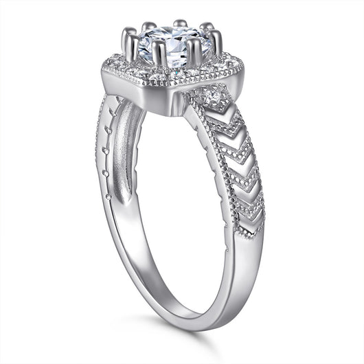 Anillo de Plata con Circonita Princesa - Simulante de Diamante - Image 4