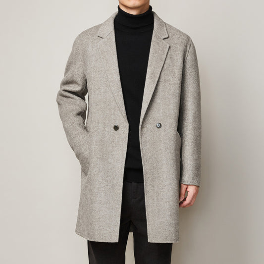 Abrigo Largo de Lana para Hombre - Gabardina Casual de Invierno