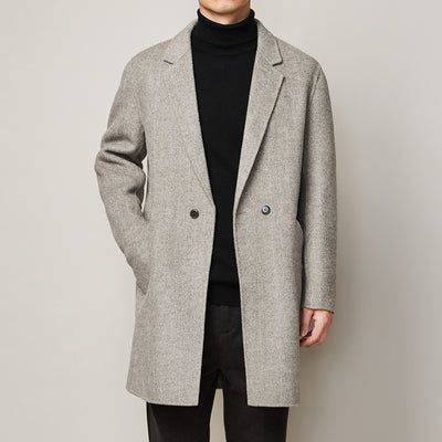 Abrigo Largo de Lana para Hombre - Gabardina Casual de Invierno