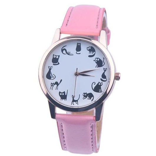 Reloj de Mujer Gato Correa Cuero Cuarzo - Image 7